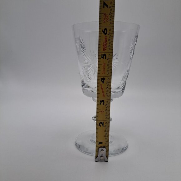 Vintage Cut Glass Goblet With Starburst Design - Picture 2 of 7